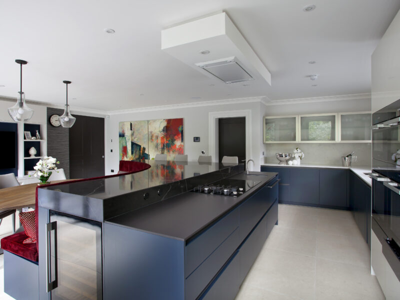 Large kitchen transformation with built in island around a curved bench