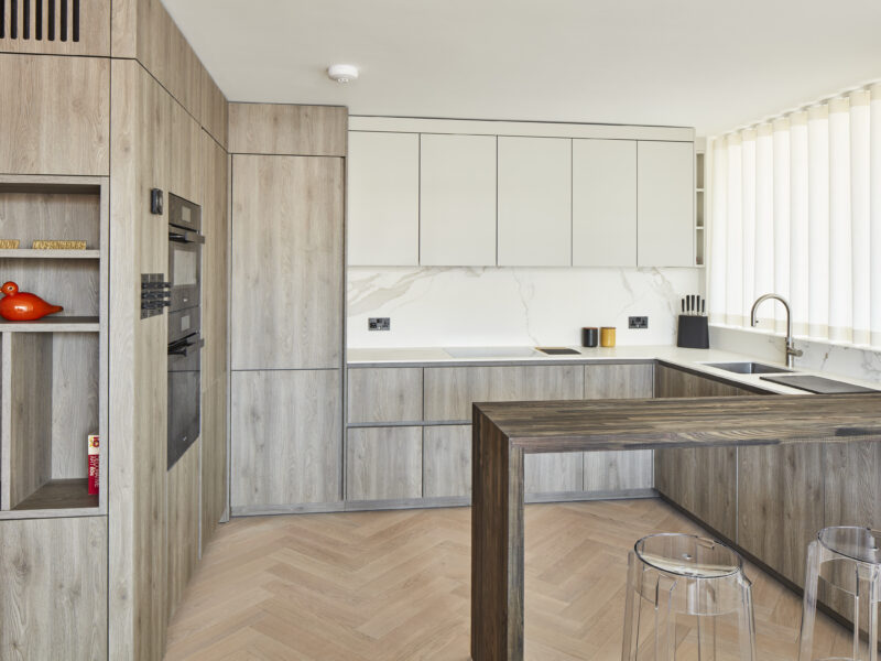 Modern Scani Linear kitchen with food island bench